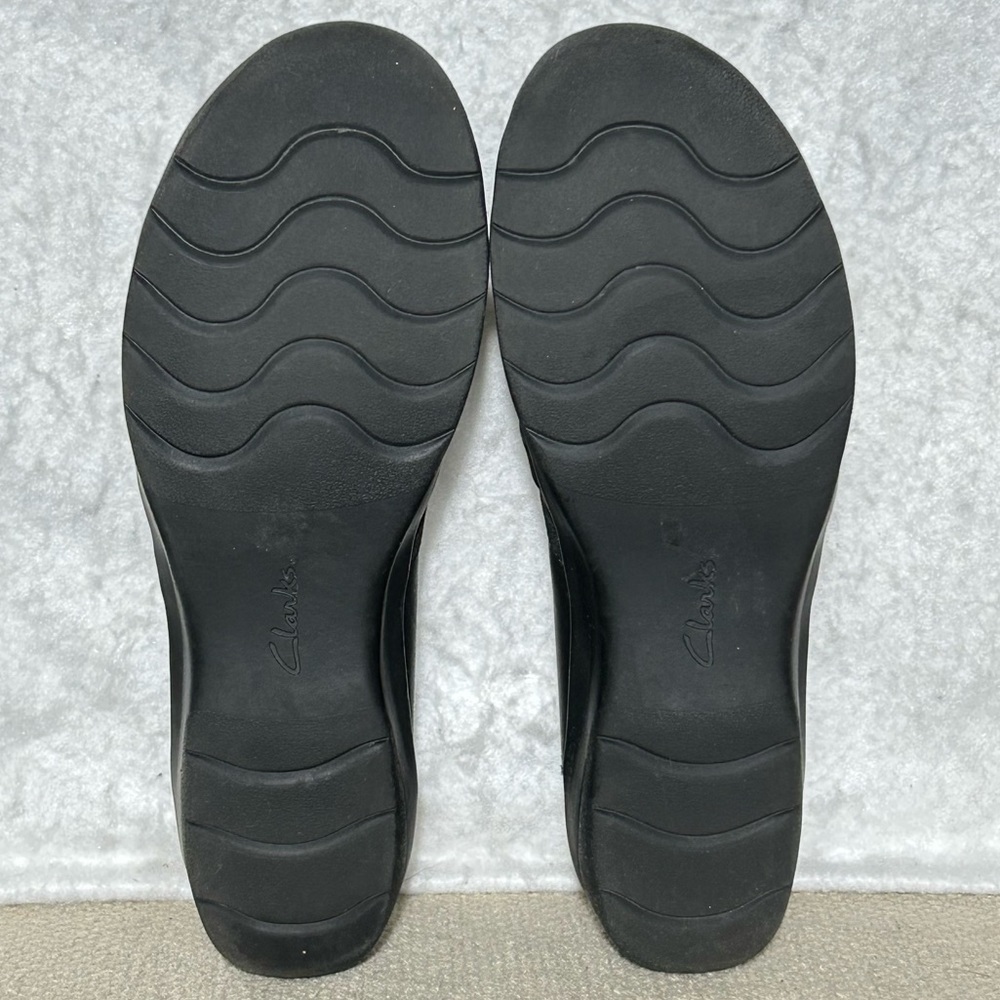 Clarks Womens Black Cheyn Creek Leather Slip On Strap Loafer Shoes SZ 8.5 WIDE - Picture 8 of 11